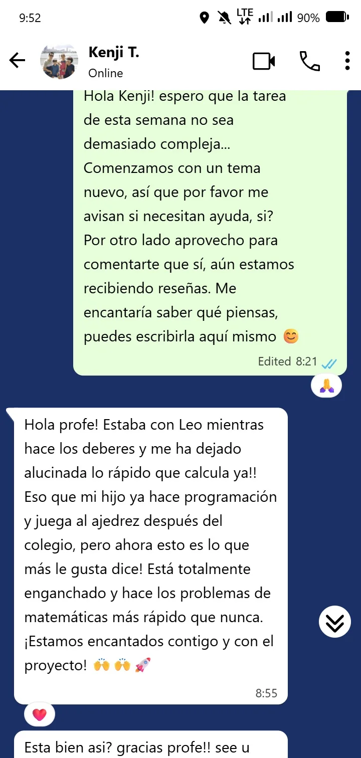 WhatsApp message from Kenji T.
