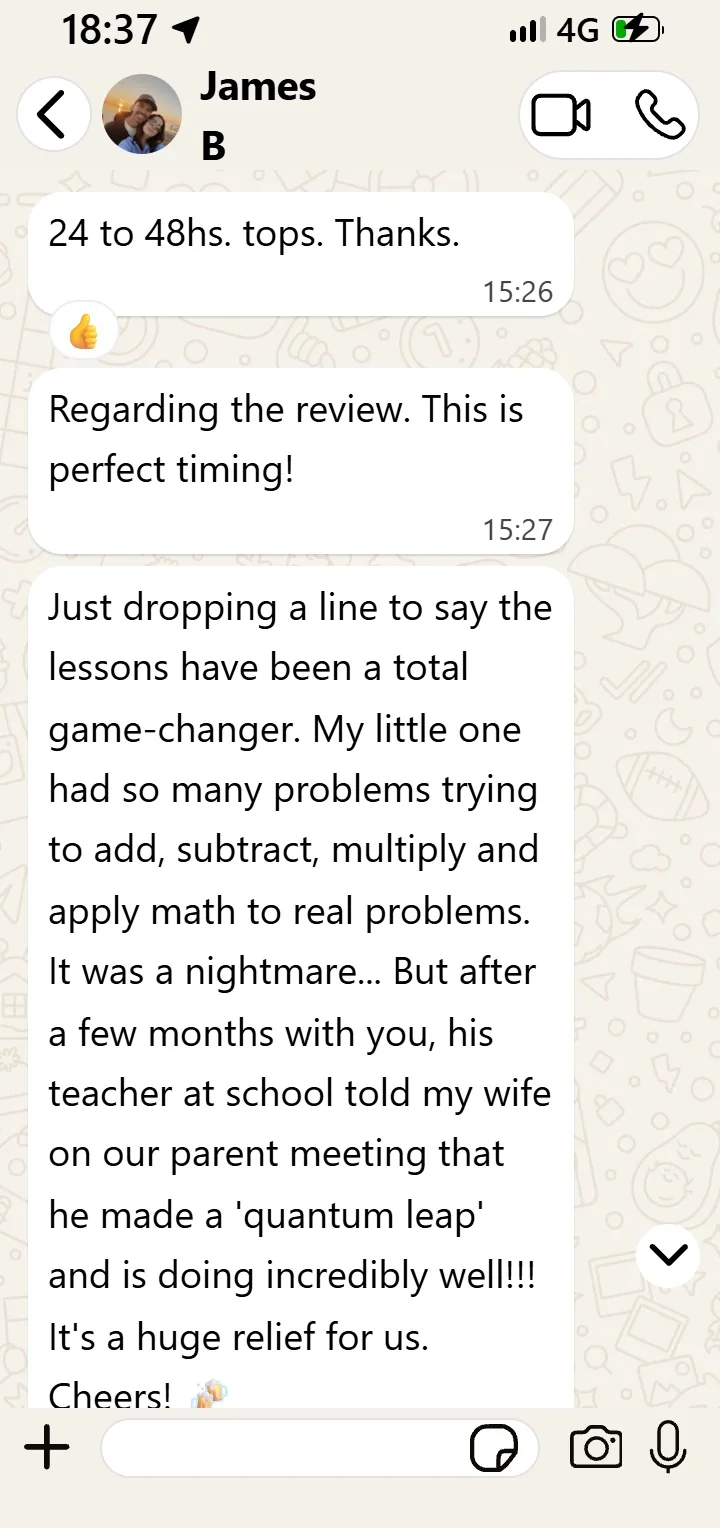 WhatsApp message from James B.
