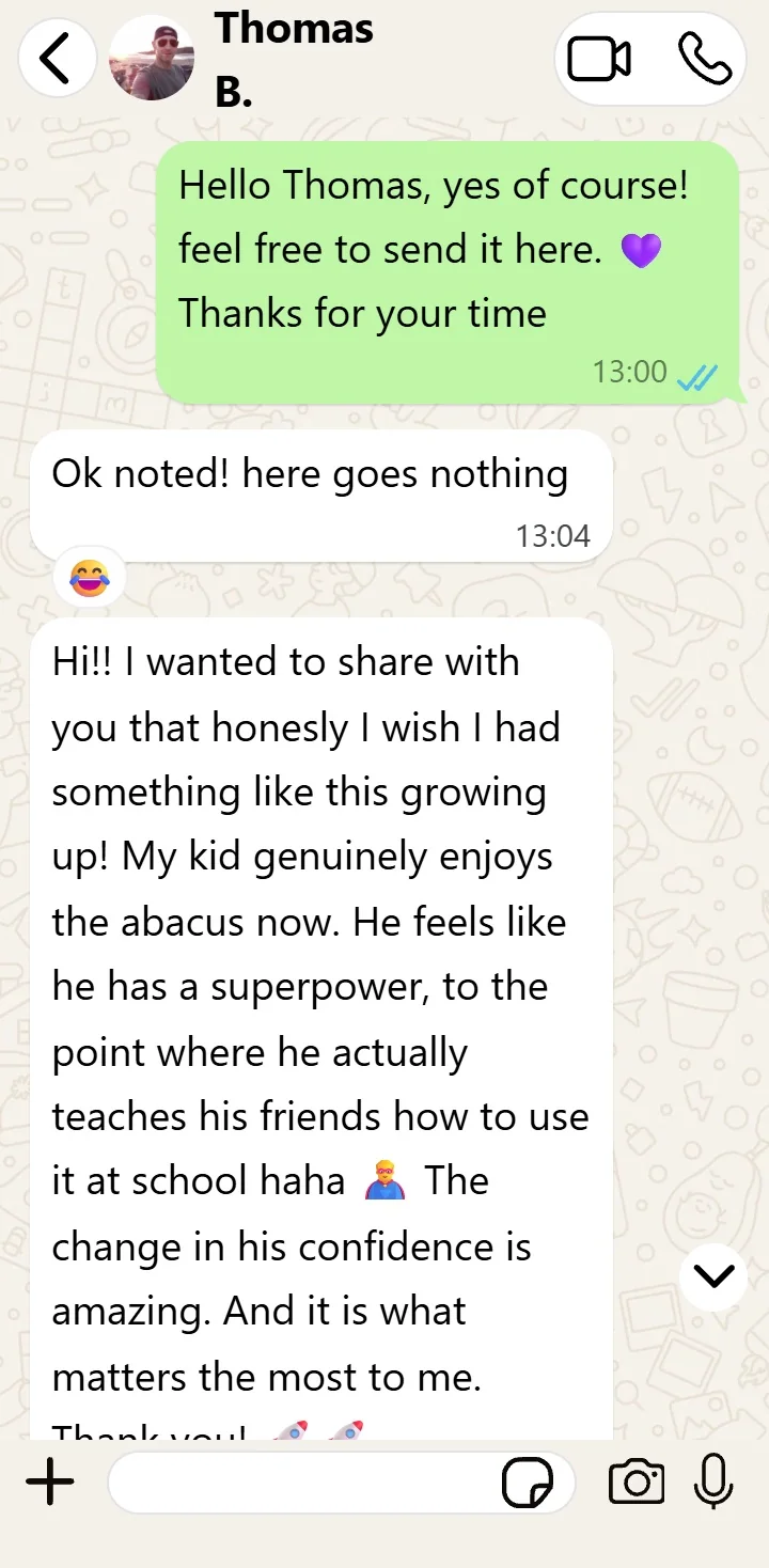 WhatsApp message from Thomas B.