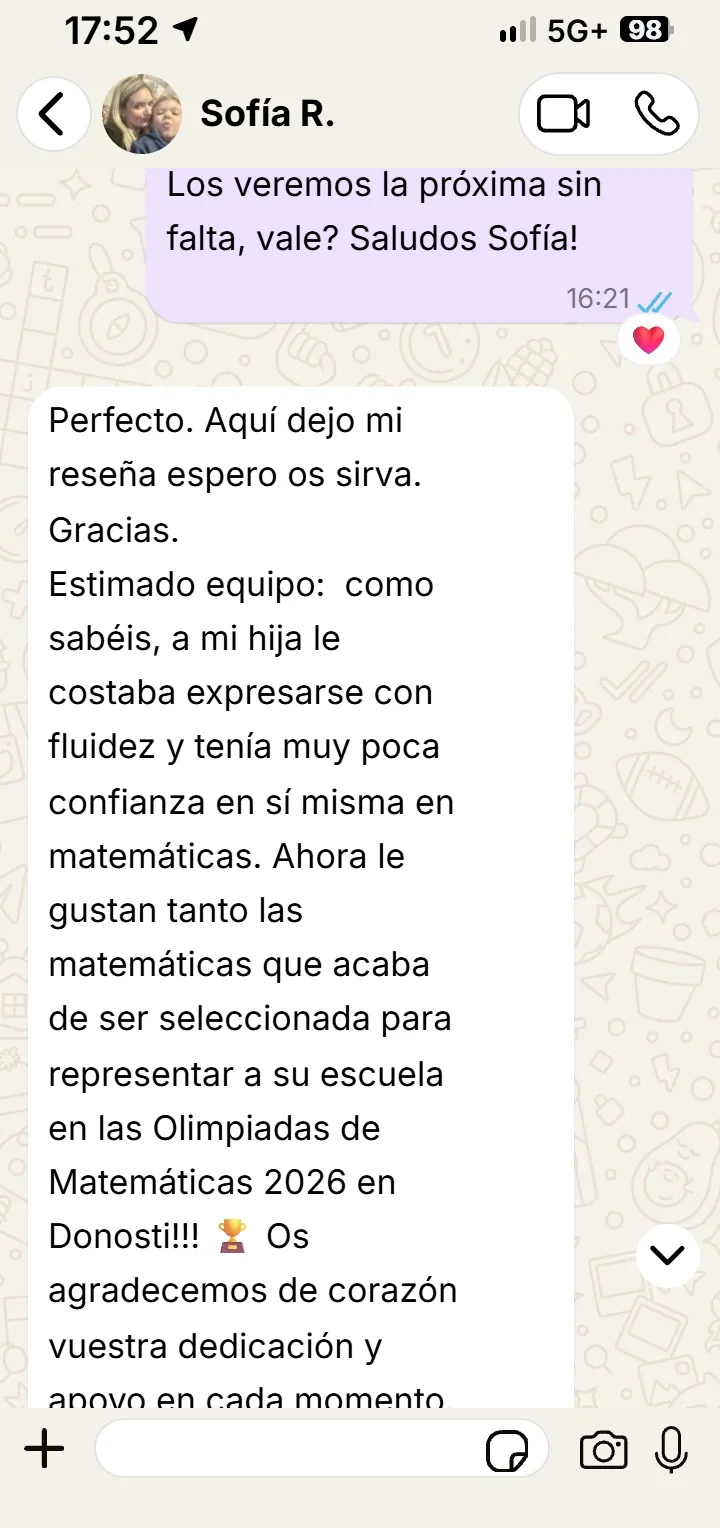 WhatsApp message from Sofía R.