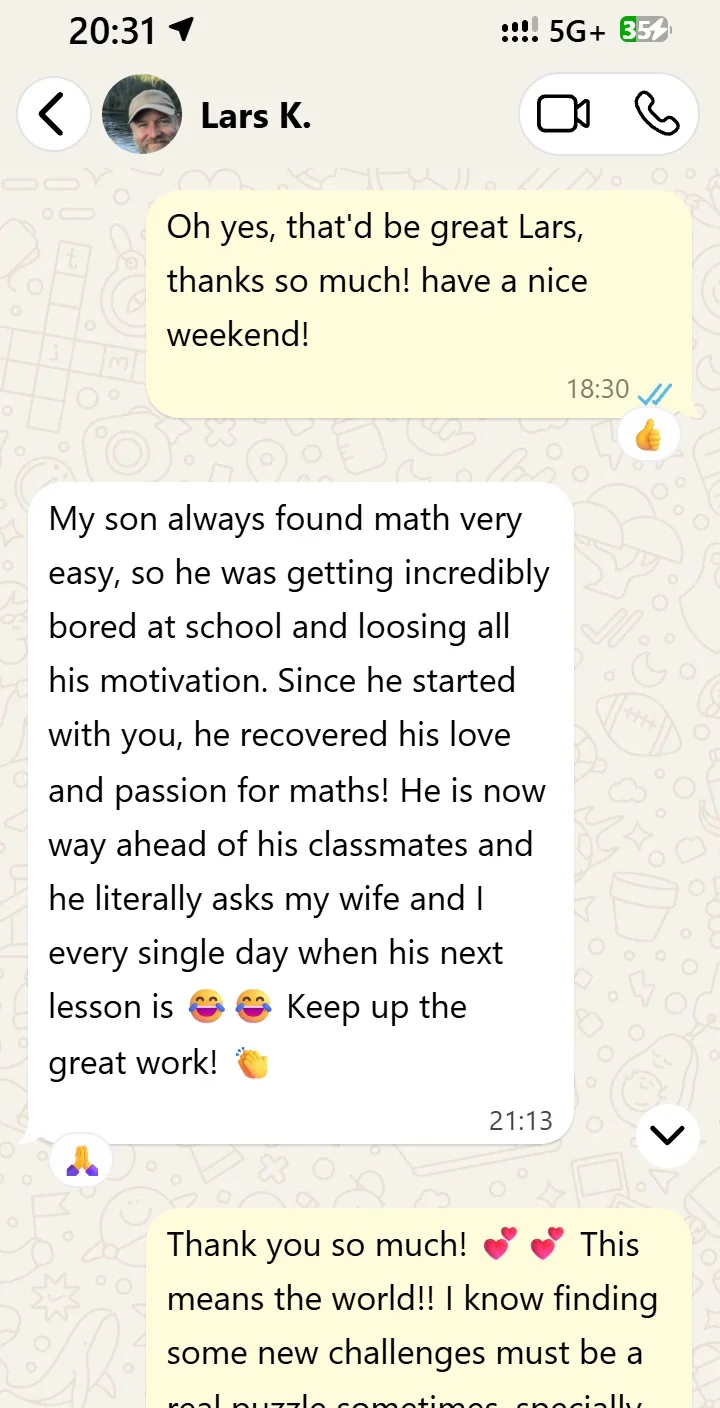 WhatsApp message from Lars K.